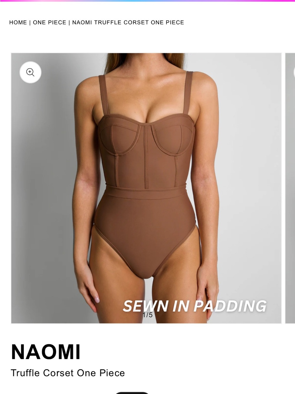 NAOMI Truffle Corset One-Piece Swimsuit - Truffle